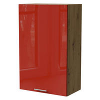 HÄNGESCHRANK Brerra W4/60/1 Eiche Artisan / RAL 3002 karminrot Hochglanz 60 / 32,5 / 96cm - Rot/Eiche Artisan, Holz/Holzwerkstoff (60/96/32.5cm) - Feldmann-Wohnen