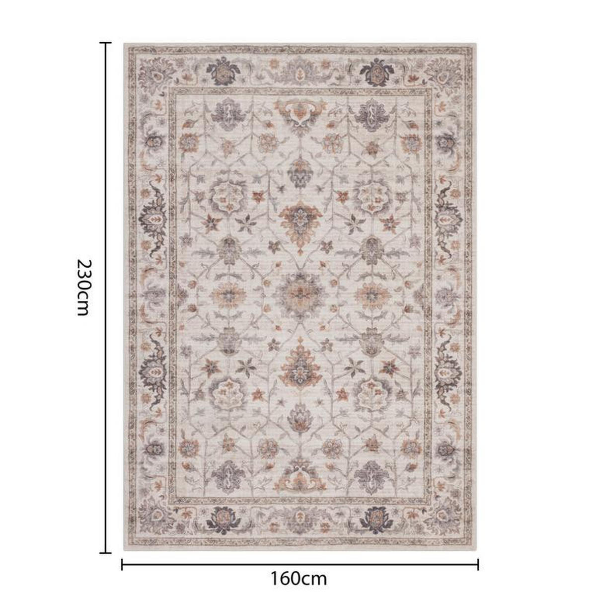 DESIGNTEPPICH Aria Beige/Terra 160x230 cm - Multicolor, Textil (160/230cm) - Vercai Rugs