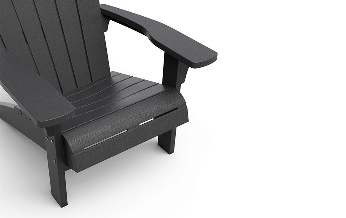 GARTENSTUHL Adirondack Troy - 2er Set mit Tisch - Grau, Kunststoff - Keter