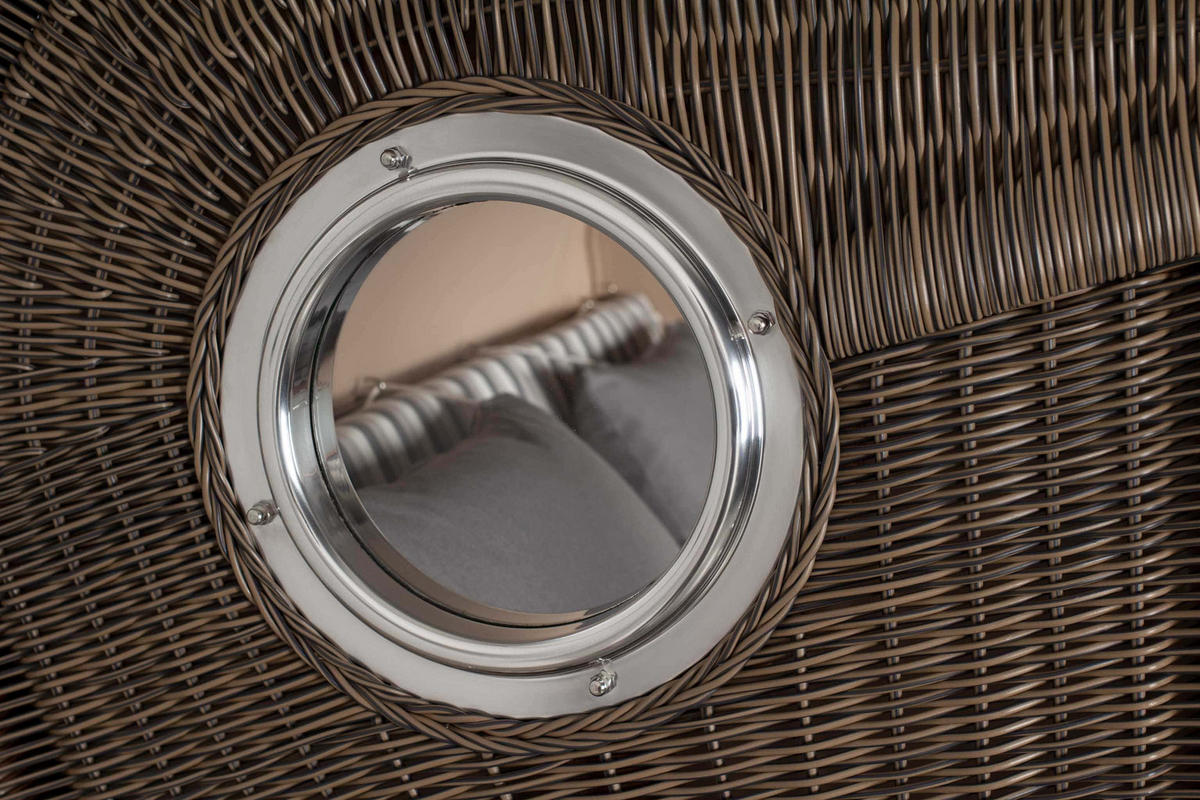 STRANDKORB XXL Düne Grande 2,5 Sitzer - Braun/Grau, Metall (142/170/95cm) - Mr. Deko