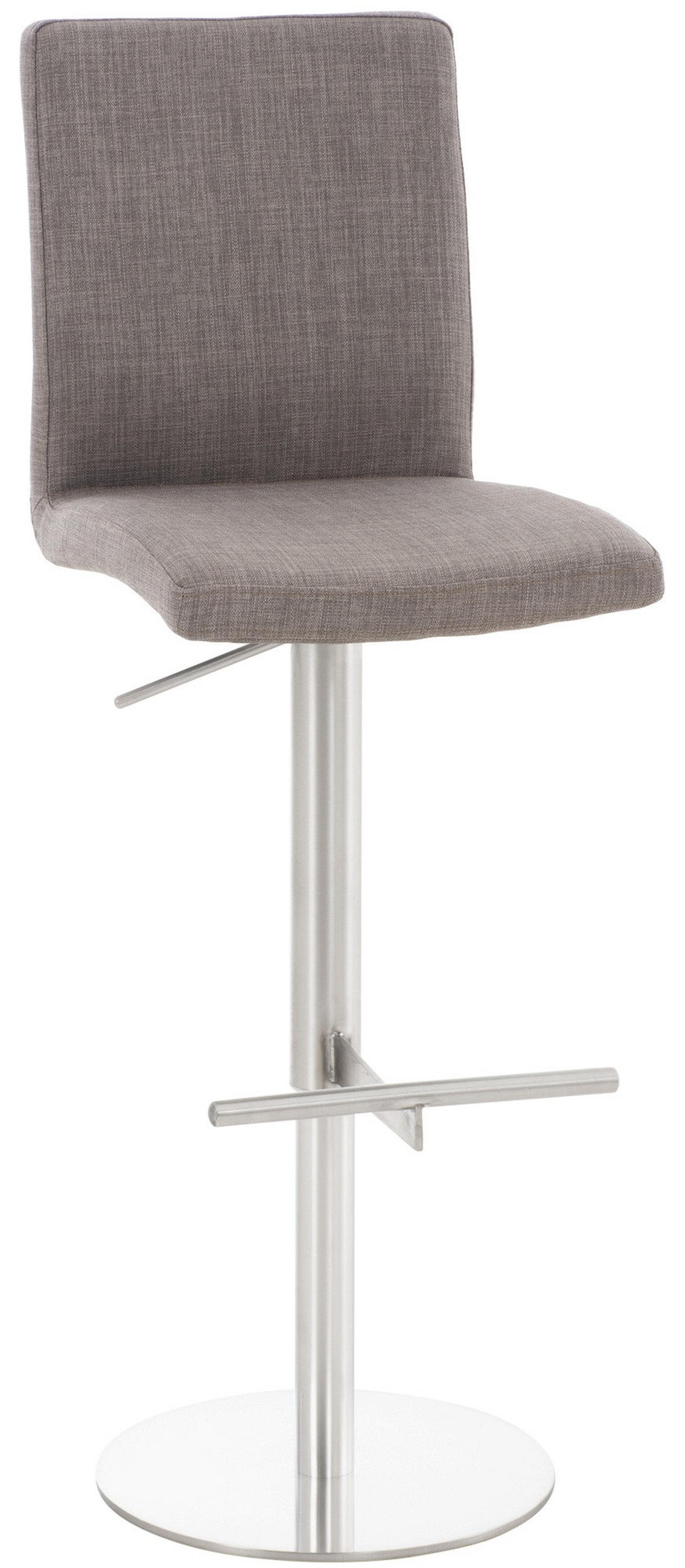 BARHOCKER Stoff Grau - Edelstahlfarben/Grau, Textil/Metall (40/93/49cm) - CLP