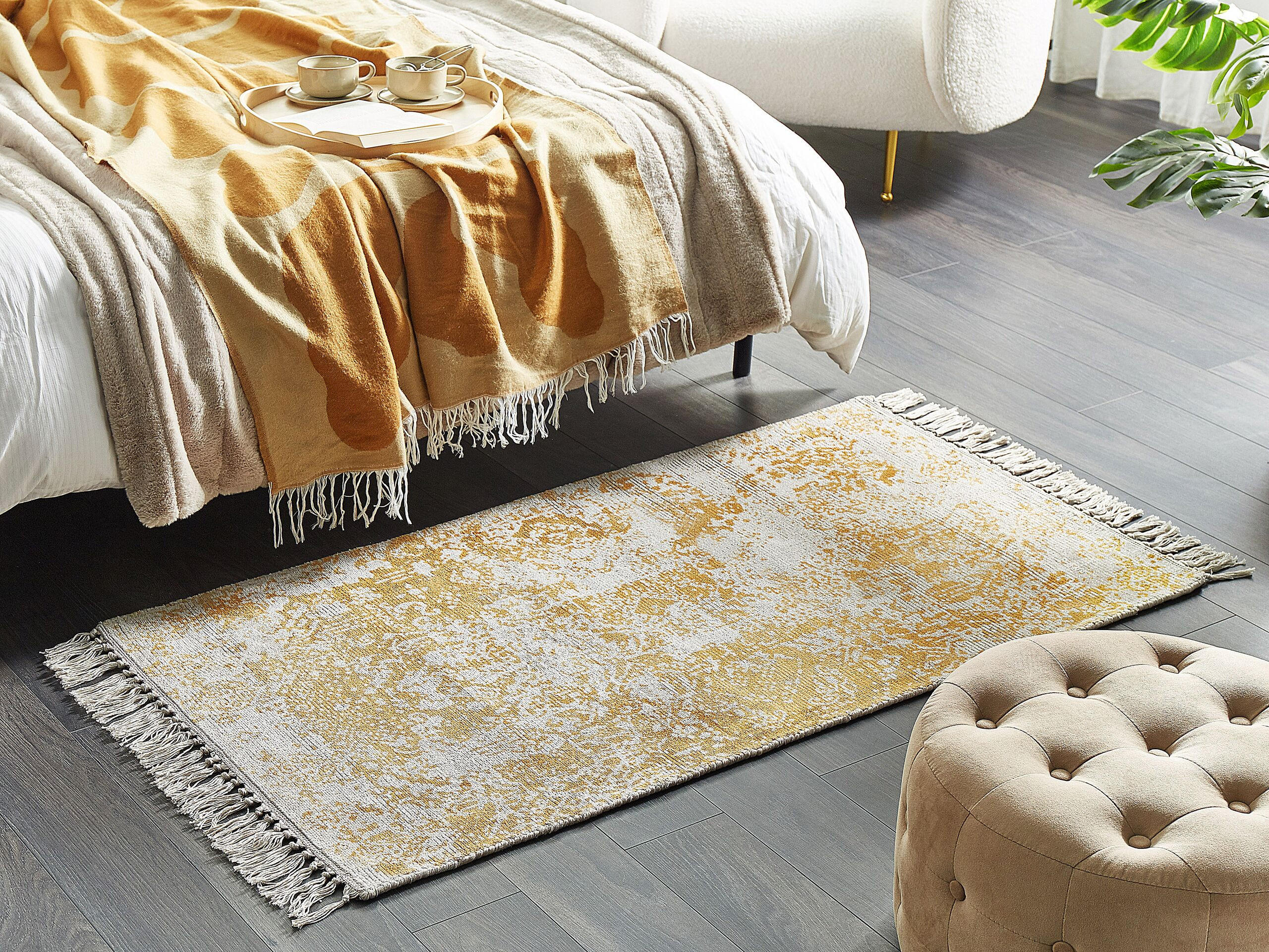 VINTAGE-TEPPICH Boyali 150/80 cm - Gelb, Naturmaterialen (80/150cm) - Beliani