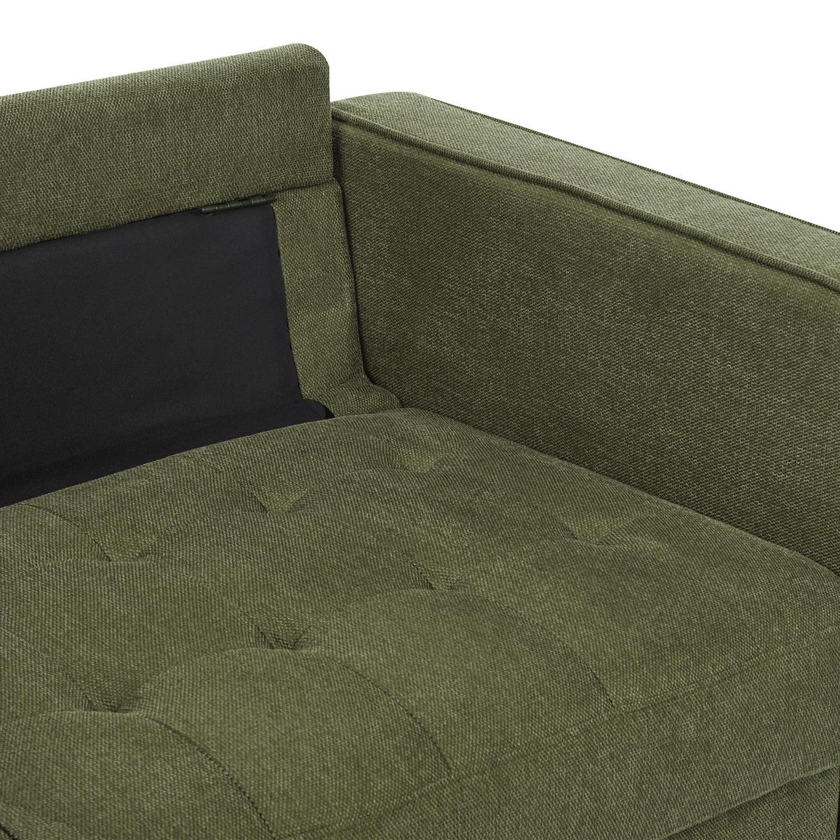 3-SITZER-SOFA dunkelgrün Nurmo - Dunkelbraun/Grün, Textil (177/78/74cm) - Beliani