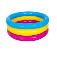 PLANSCHBECKEN aufblasbarer 3-Ring Baby Pool Ø 76x25 cm - Multicolor, Kunststoff (76/76cm) - Avenli