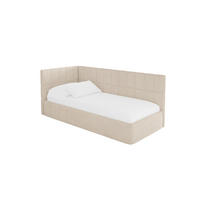EINZELLBETT Jugendbett mit Bettkasten, Rechts - TULY 100x200 Beige - Kaschmir, Holzwerkstoff/Textil (100/200cm) - ALTDECOR