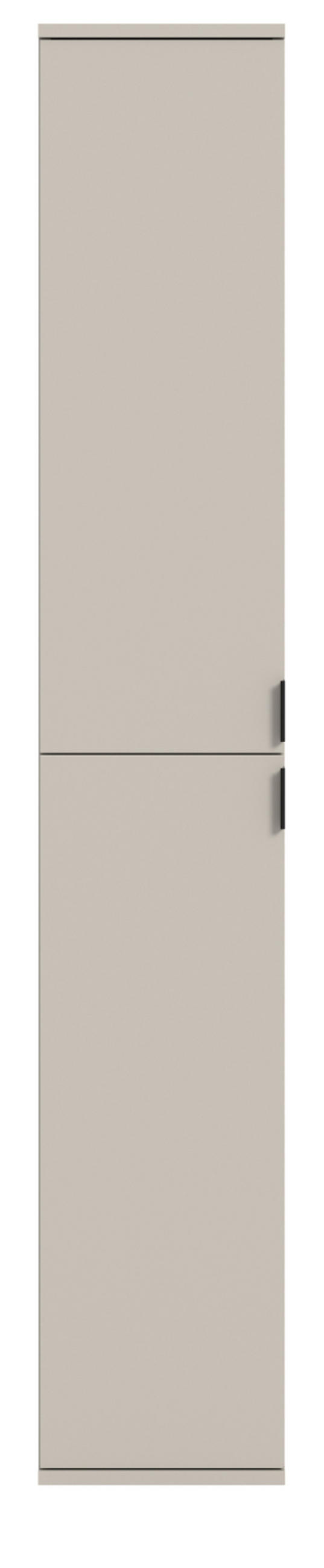STAURAUMSCHRANK in Kaschmir 30 x 193 cm, Flurschrank mit 6 Fächern - Kaschmir/Schwarz, Holzwerkstoff/Metall (30/193/34cm) - Inn.Furn