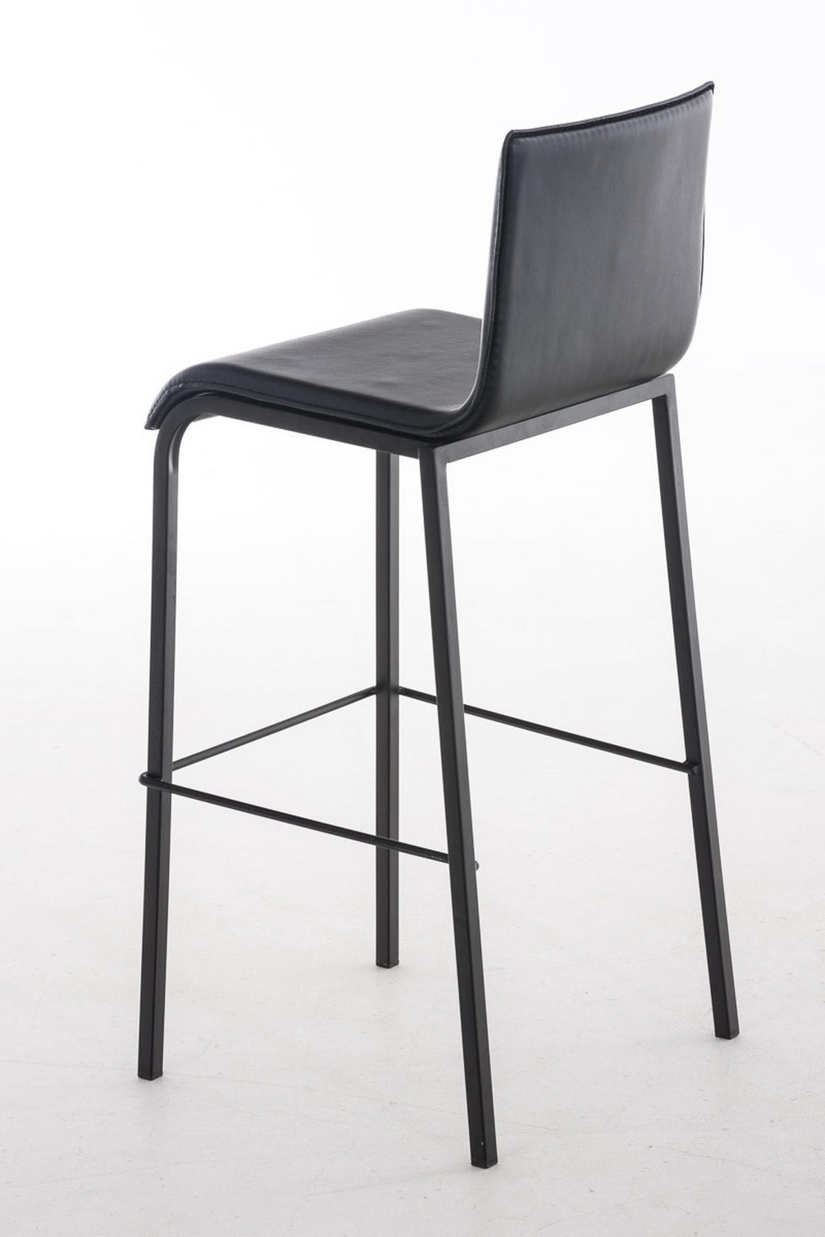 BARHOCKER Lederlook schwarz - Schwarz, Textil/Metall (43/103/51cm) - CLP