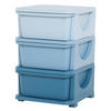 AUFBEWAHRUNGSBOXEN für Kinder, 3 große Schubladen, Kunststoff, Blau - Blau, Kunststoff (37/56.5/37cm) - HOMCOM