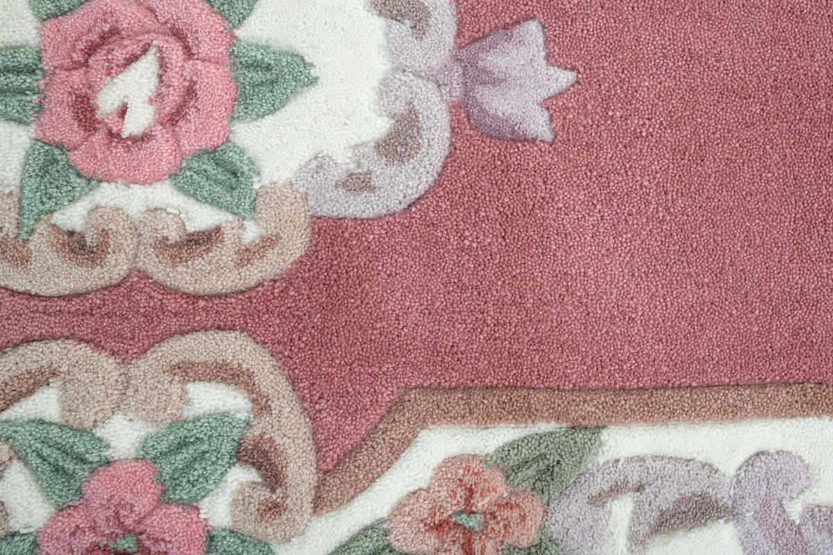 HANDTUFTTEPPICH Ming Bettumrandung 70x600 cm - Rosa, Textil (70/600cm) - THEKO