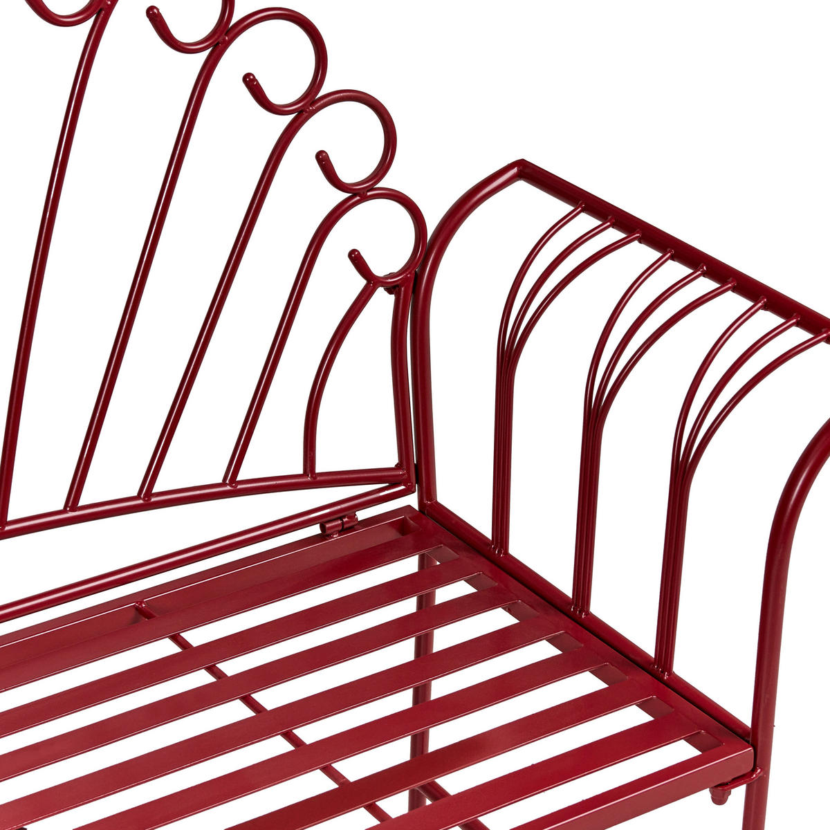 GARTENBANK Burgunderrot Cavinia - Rot, Metall (125/97/46cm) - Beliani
