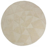 WOLLTEPPICH DEBEN, geometrisch, Natur, Ø 160 cm - Beige, Textil (160/160cm) - KADIMA DESIGN