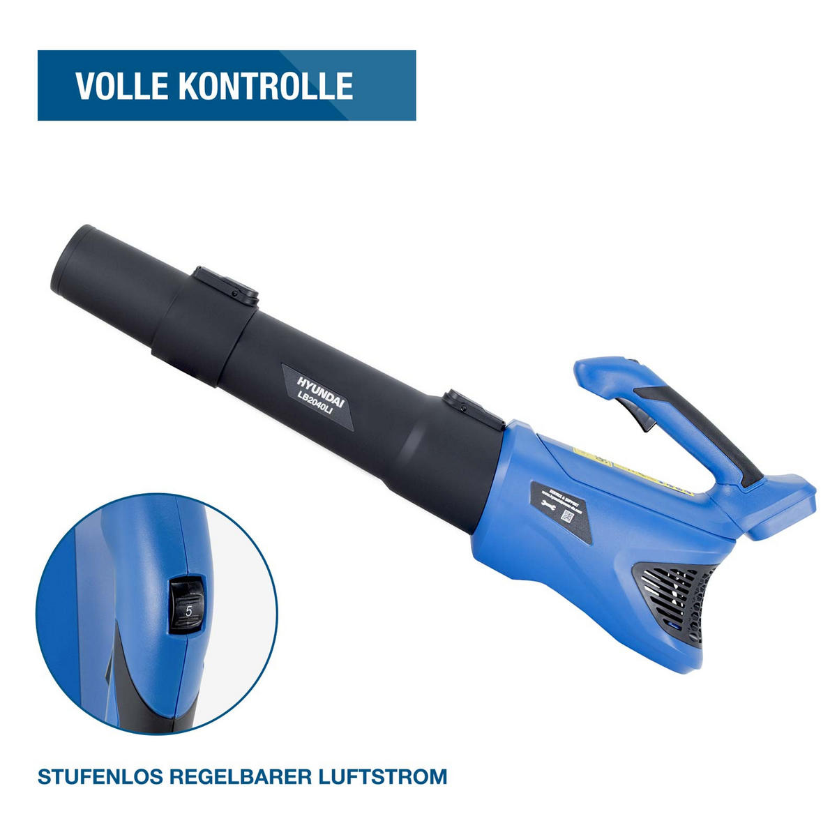 AKKU-LAUBBLÄSER LB2040LI (20V, 40 m/s, 8.500 l/min, ohne Akku und Ladegerät) - Blau, Kunststoff (15/27/81.5cm) - HYUNDAI