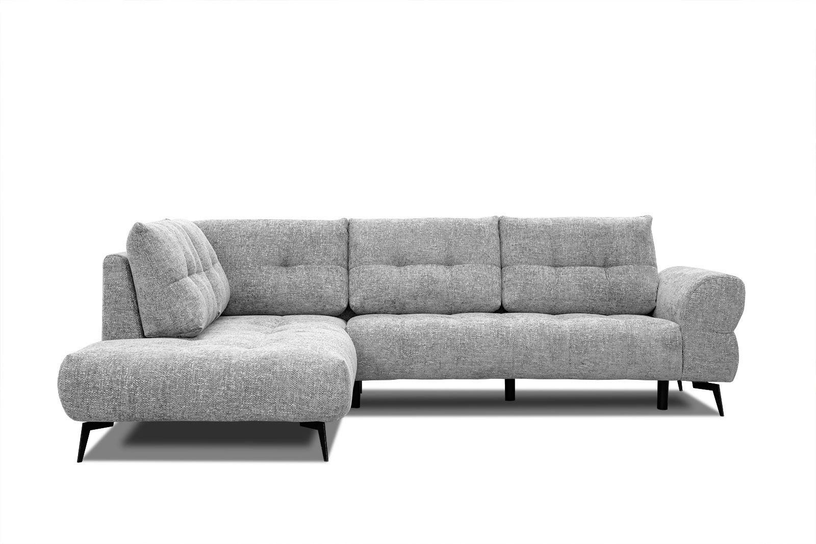 ECKSOFA SALVINI 5-Sitzer, grau - Schwarz/Grau, Holzwerkstoff/Textil (158/292cm) - Courtois Laville