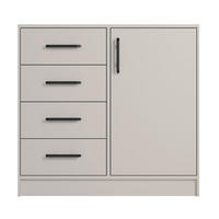 KOMMODE VANO 90/84/40cm mit 4 Schubladen 1 Türen Kaschmir - Kaschmir, Holzwerkstoff (90/84/40cm) - MASSENO