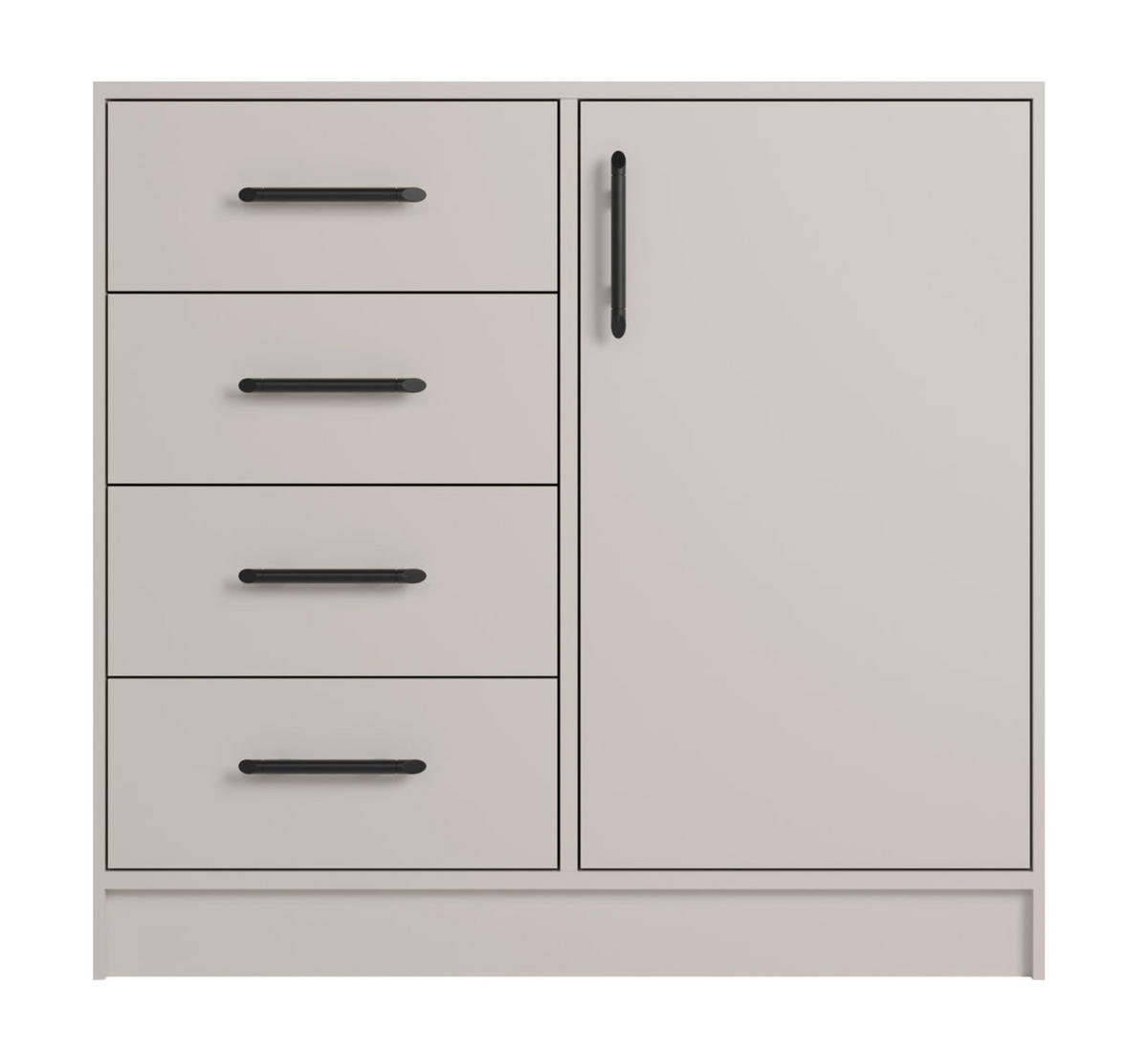 KOMMODE VANO 90/84/40cm mit 4 Schubladen 1 Türen Kaschmir - Kaschmir, Holzwerkstoff (90/84/40cm) - MASSENO