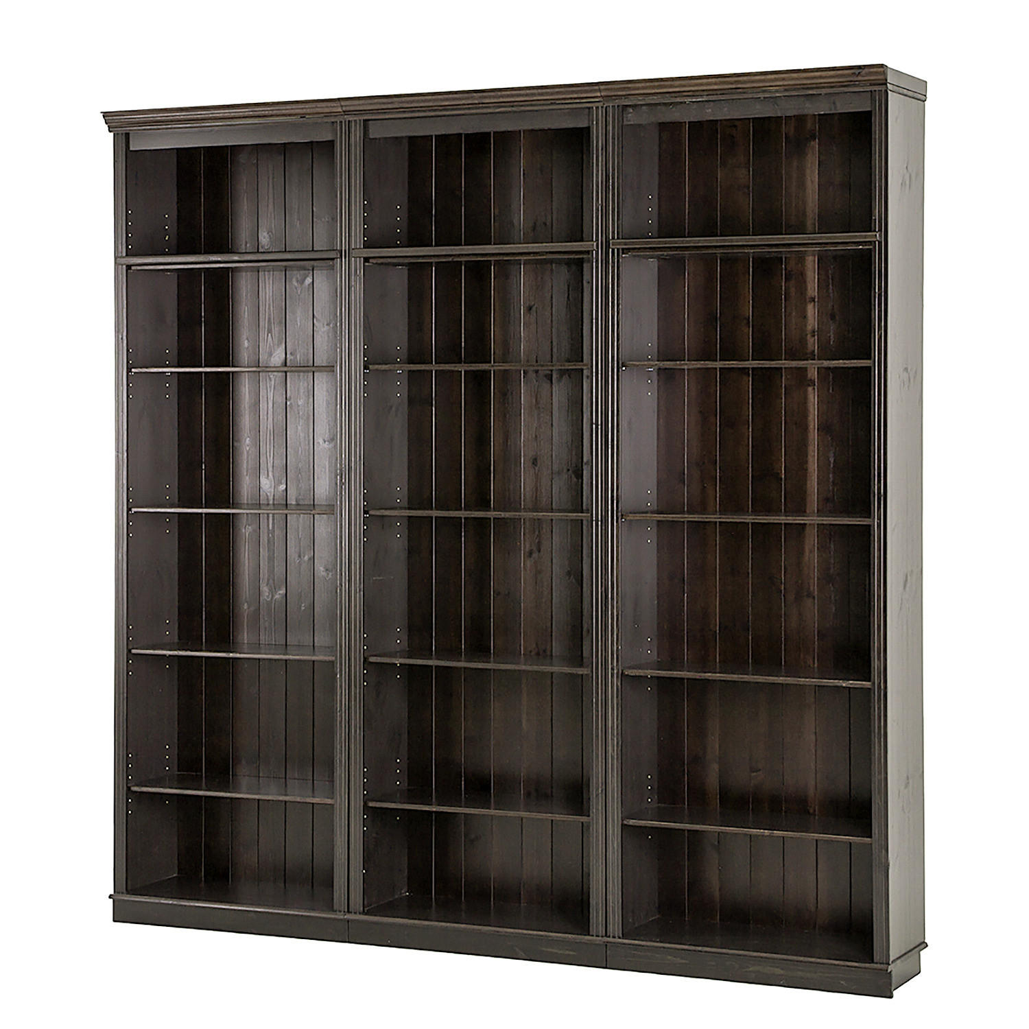 REGALWAND - Kiefer massiv, Typ B - Braun, Holz (222/223/37cm) - home24