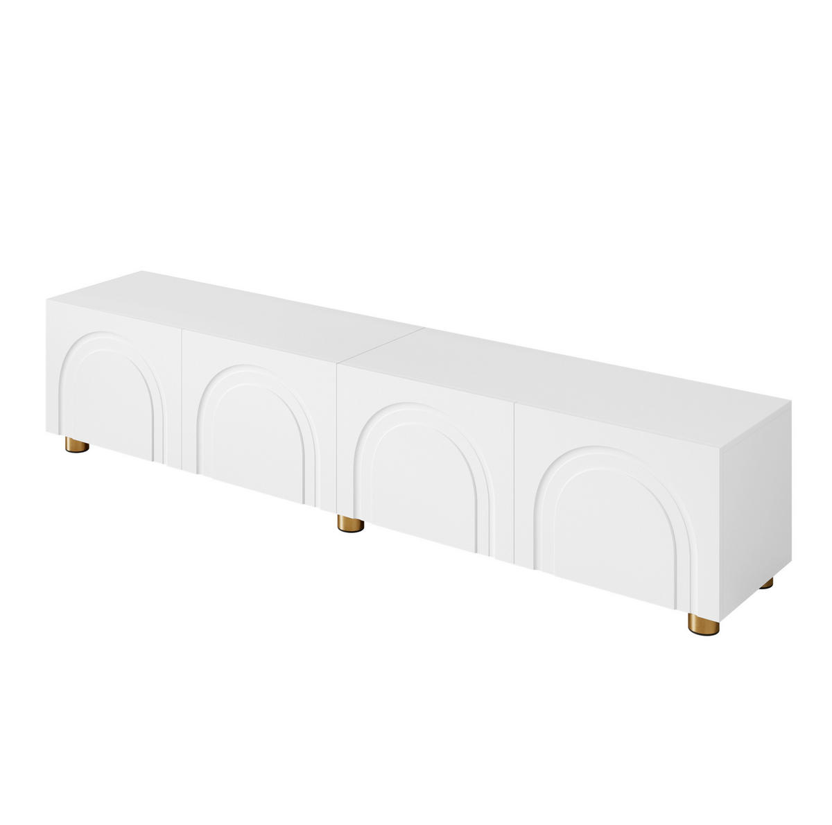 TV-SCHRANK mit 4 Türen 180 x 35 x 40 cm Weiß - Weiß, Holzwerkstoff (35/40/180cm) - Beauniv