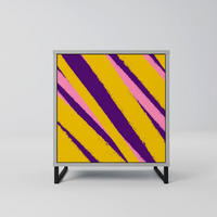 SIDEBOARD DREAMS COME TRUE, Grau, 57,5x42x67,5 cm, Schwarze Metall-Rahmenfüße - Multicolor/Schwarz, Holzwerkstoff/Metall (57.5/67.5/42cm) - SpaceRebels