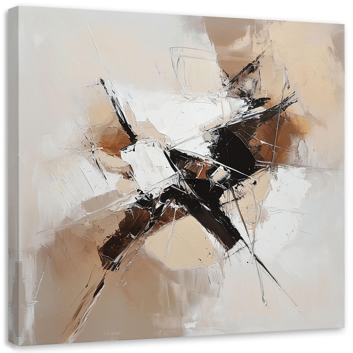 LEINWANDBILD Abstraktes Beige wie gemalt 30x30cm - Beige, Textil (30/30cm) - Feeby