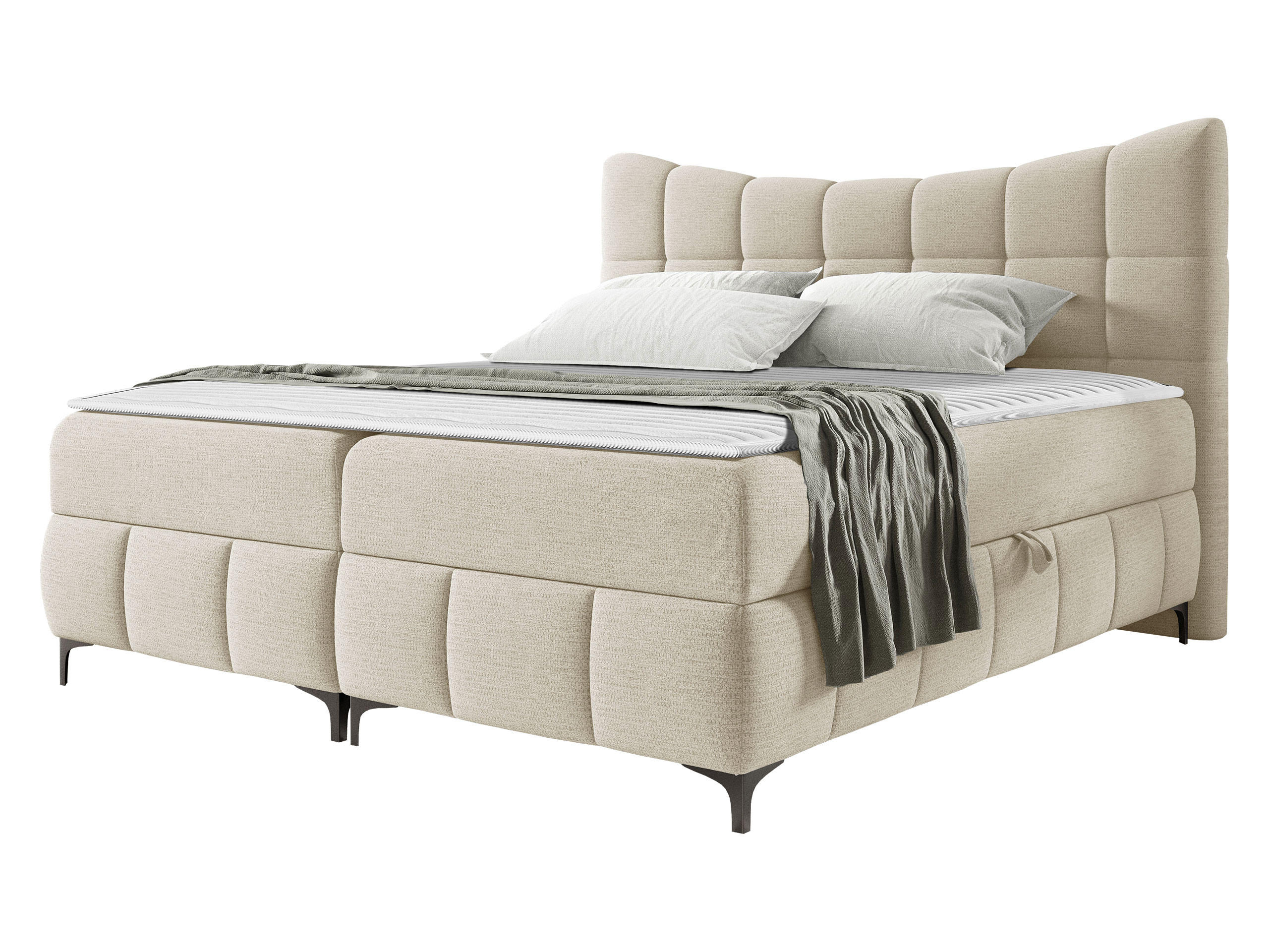 BOXBETT Nova - Schwarz/Naturfarben, Holz/Textil (160/200cm) - MIRJAN24