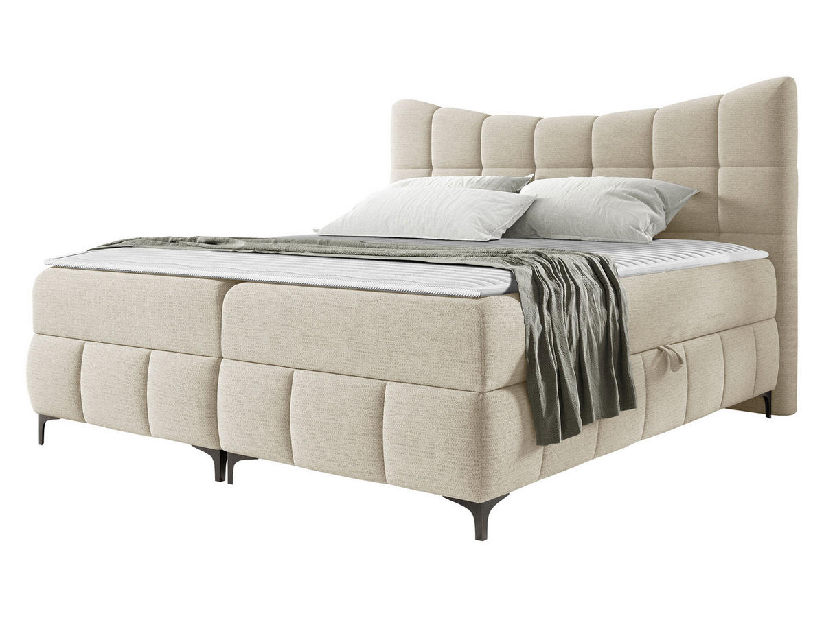 BOXBETT Nova - Schwarz/Naturfarben, Holz/Textil (140/200cm) - MIRJAN24