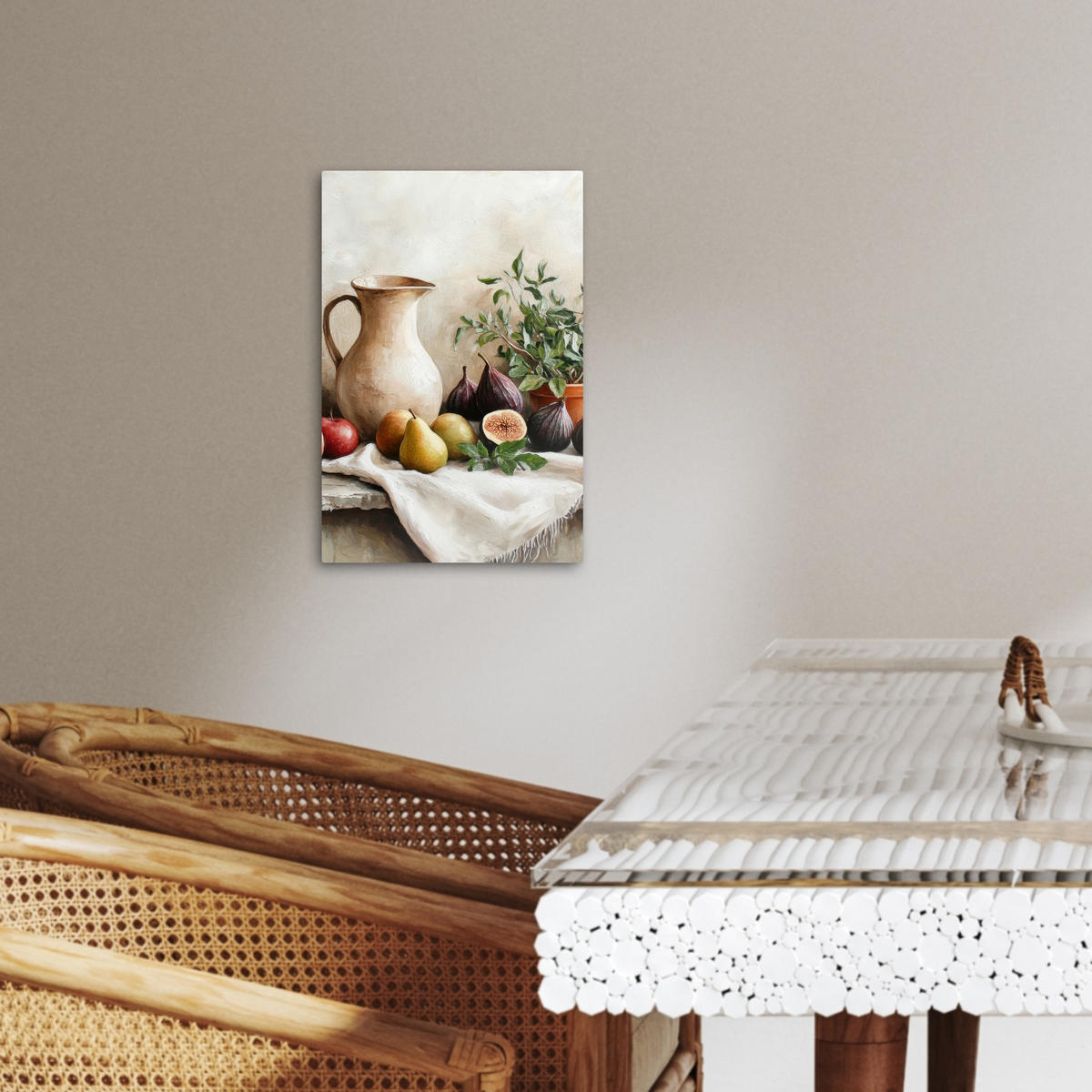 LEINWANDBILD Obst - Kräuter - Ländlich 20x30 cm - Naturfarben, Textil (20/30cm) - MuchoWow