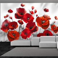 SELBSTKLEBENDE FOTOTAPETE 392/280 cm - Rot/Weiß, Kunststoff/Textil (392/1cm) - KUNSTLOFT