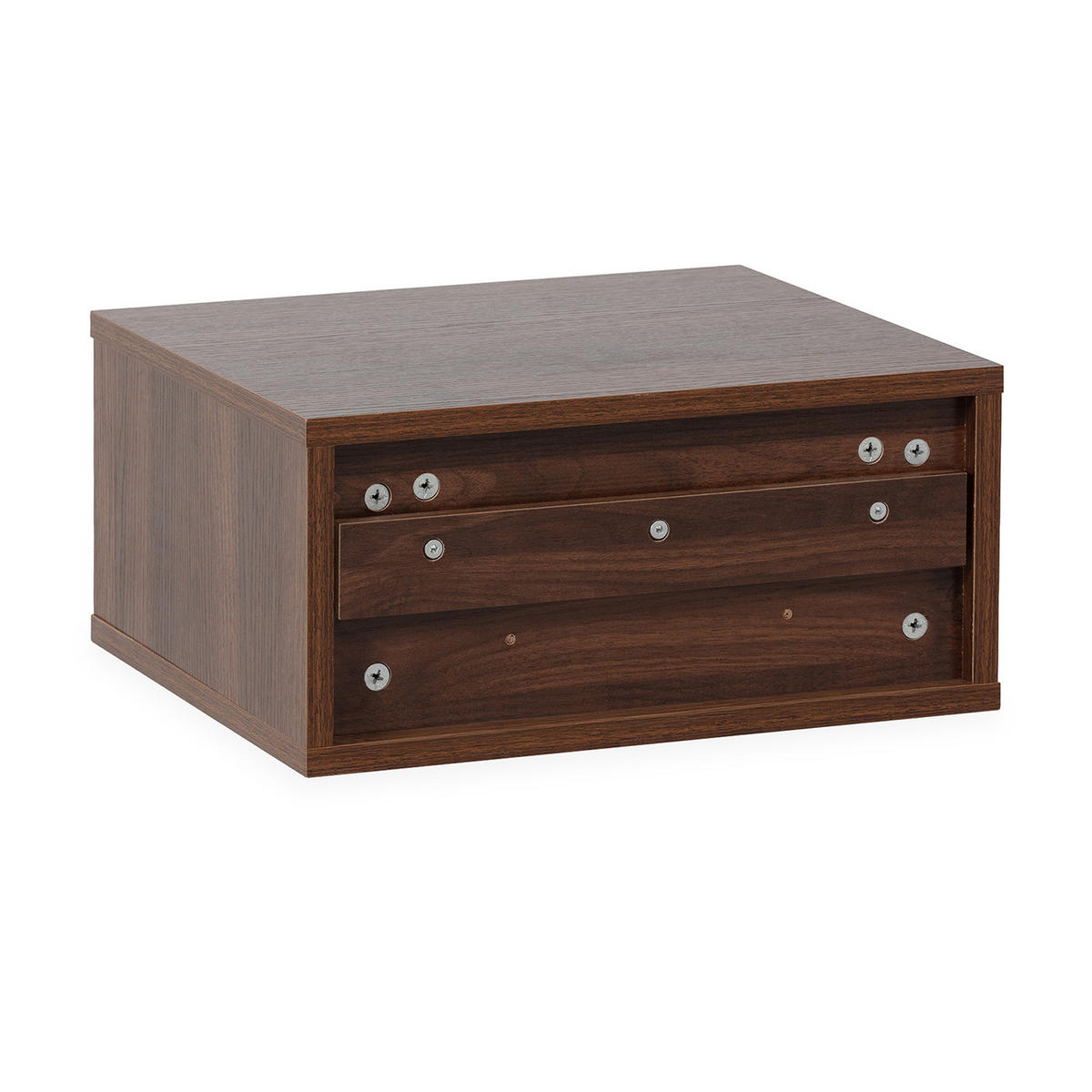 2er-Set SCHWEBENDER NACHTTISCH Auri Walnuss - Walnussfarben, Holzwerkstoff (40/19/35cm) - VS Venta-stock