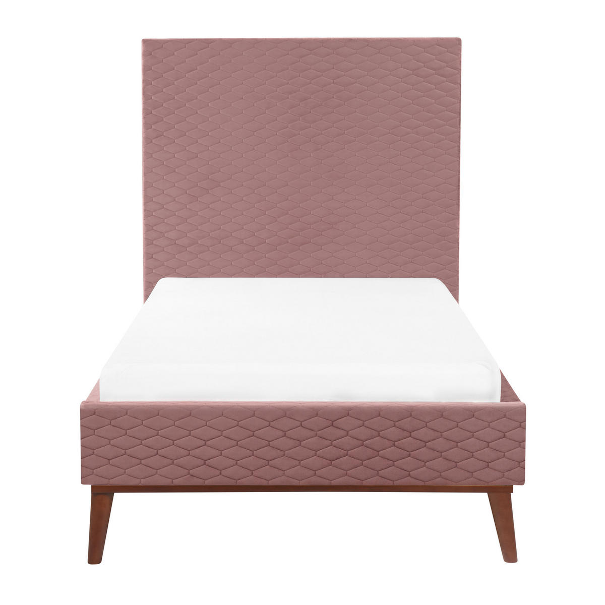 POLSTERBETT mit Lattenrost 90x200 cm Rosa Bayonne - Pink, Textil (90/200cm) - Beliani