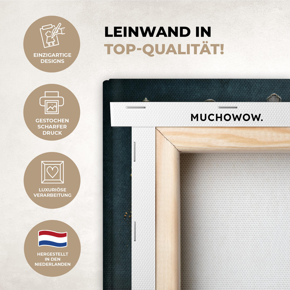 LEINWANDBILD Kräuter - Gewürze - Löffel Deko Schlafzimmer 30x20 cm - Currygelb, Textil (30/20cm) - MuchoWow