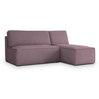 ECKSOFA BRISO P Lila Kordstoff mit Schlaffunktion - Lila, Holz (200/140cm) - MASSENO