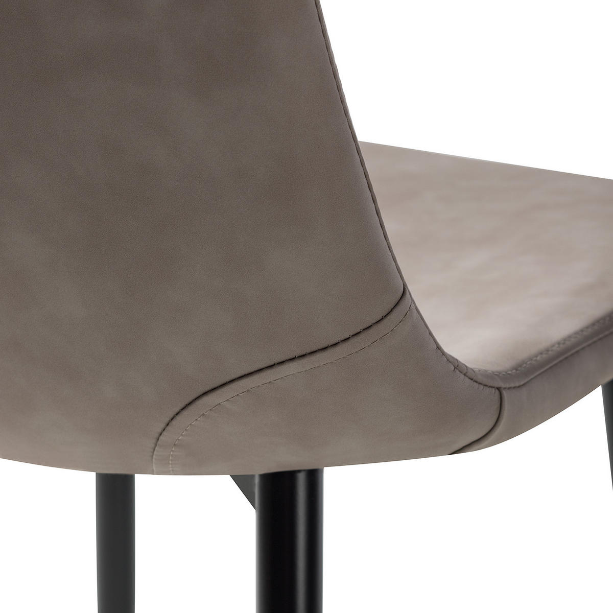 POLSTERSTUHL - Metall / Kunstleder - Taupe, Kunststoff/Metall (44/87/53cm) - home24