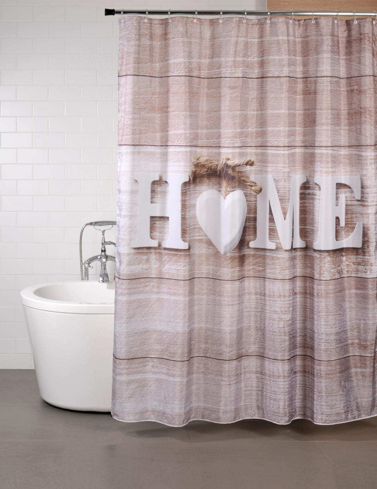 DUSCHVORHANG Home 180 x 200 cm - Braun, Textil (180/200cm) - Sanilo