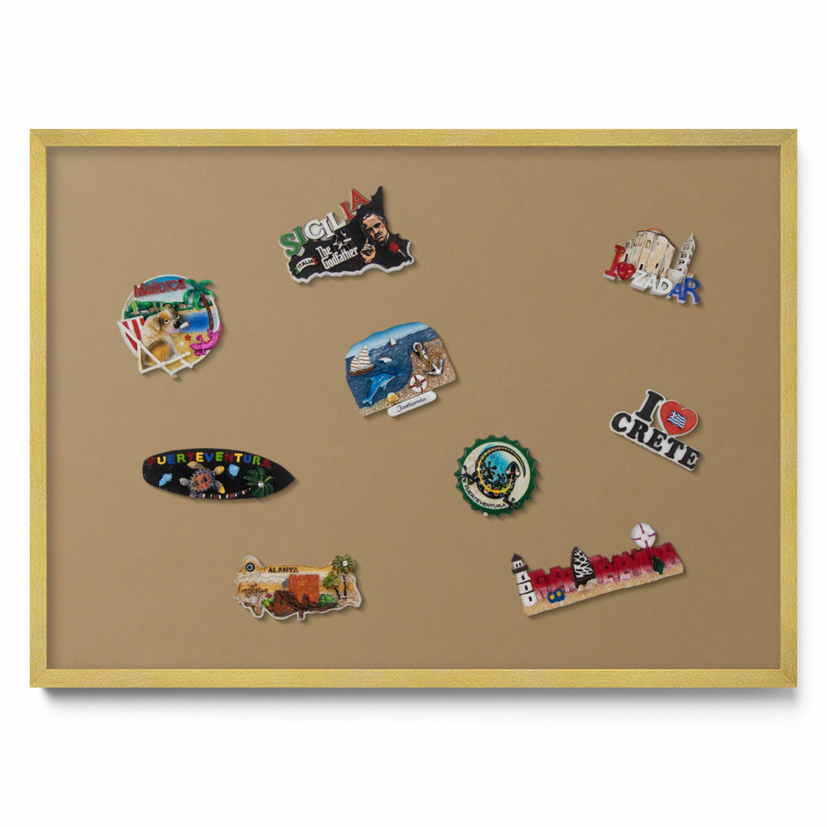 MAGNETTAFEL 70x50 cm Goldener Rahmen Dunkelgelb - Bernsteinfarben, Metall (70/50/0.4cm) - TULUP
