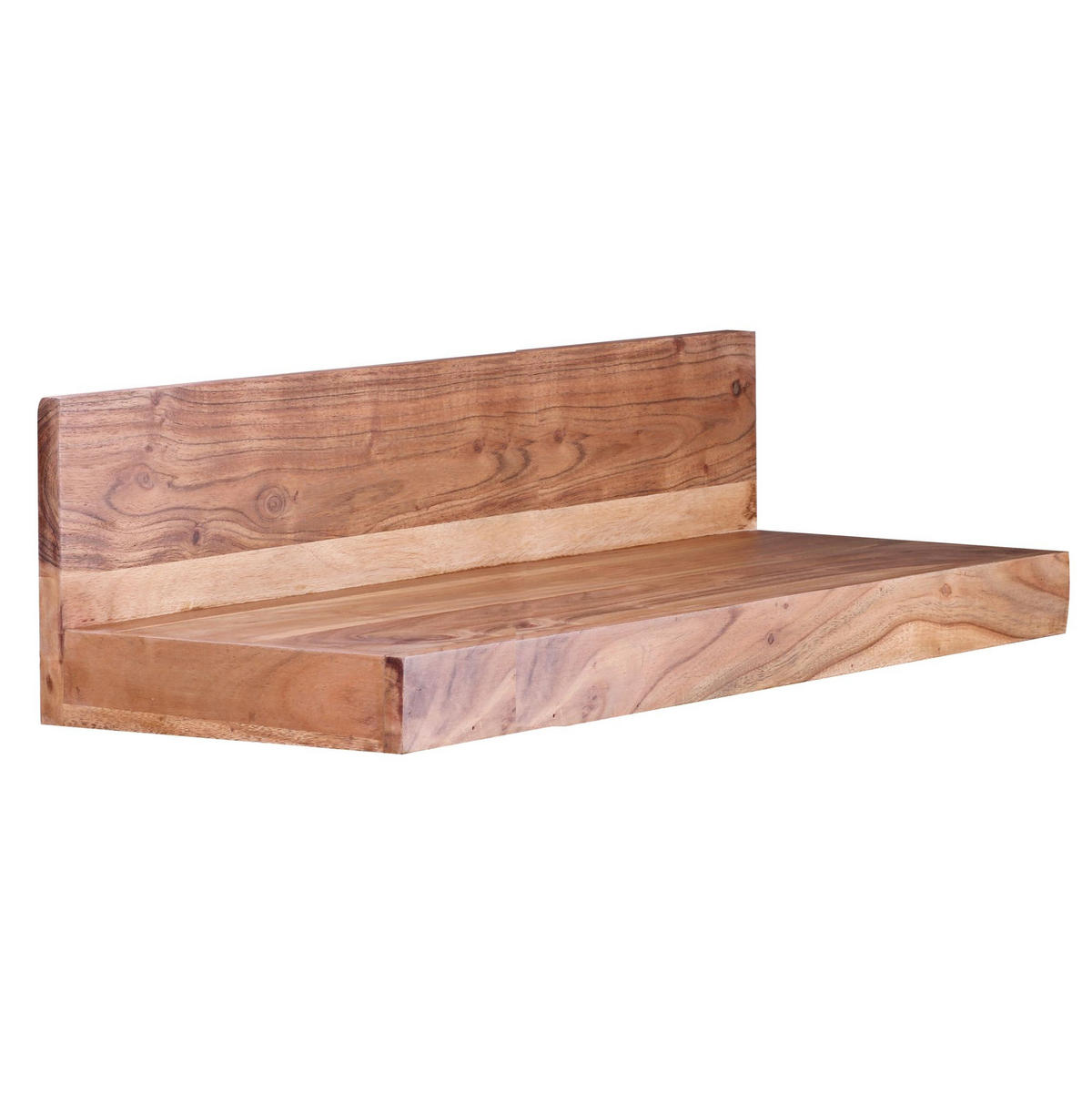 WANDREGAL MUMBAI Massivholz Hängend Landhausstil, Akazie 80x23x17 cm - Akaziefarben, Holz (80/17/23cm) - KADIMA DESIGN