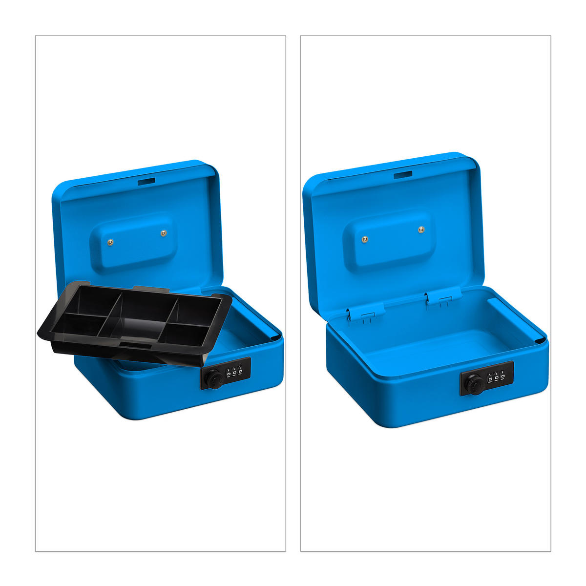 POKLADŇA - modrá, kov/plast (20/8.5/17cm) - Relaxdays