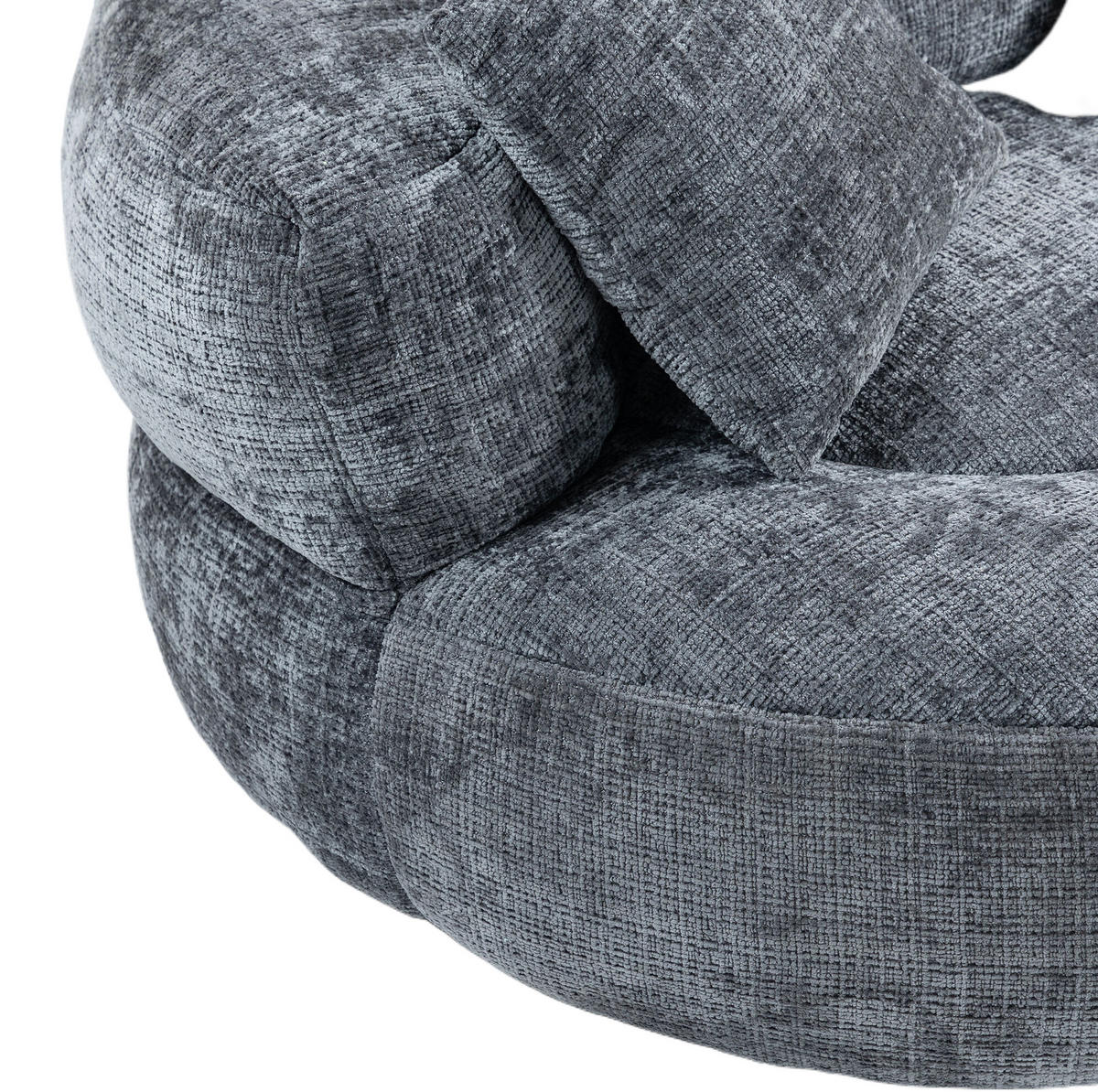 SITZSACK Chenille 108 x 108 x 52 cm Gray - Grau, Kunststoff (108/52/108cm) - Beauniv