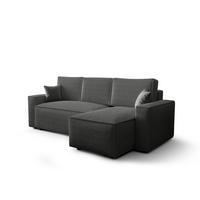 ECKSOFA L AMBRO Poso 60 Rechts mit Schlaffunktion - Grau, Textil (232/143cm) - Bedante