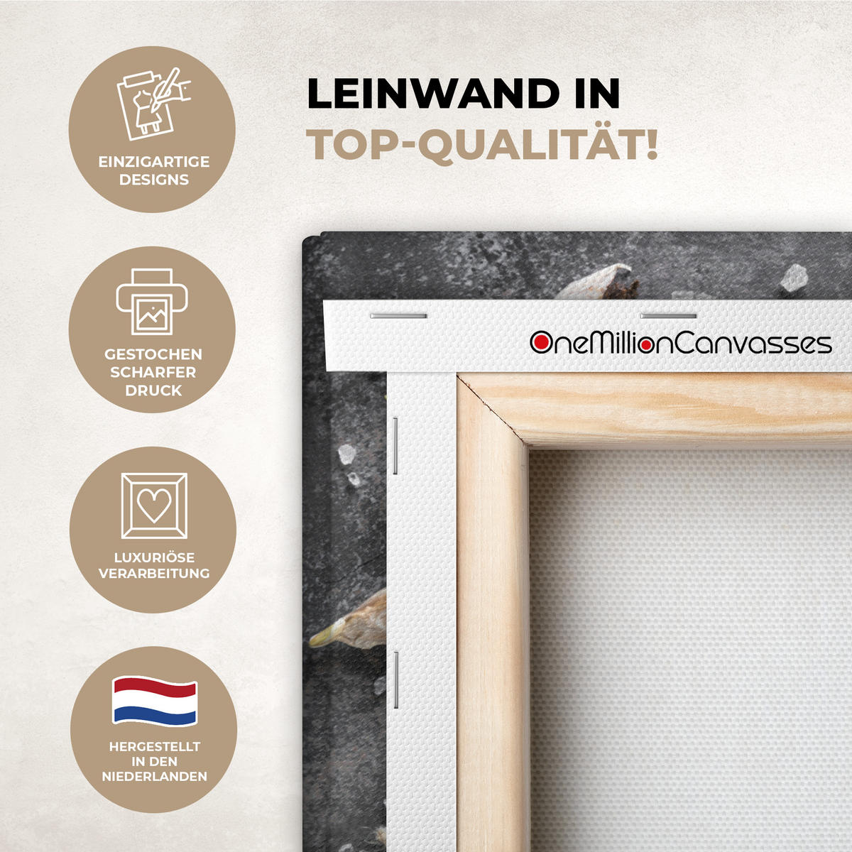 LEINWANDBILD Pfeffer - Kräuter - Gewürze - Beton XXL 150x100 cm - Dunkelgrau, Textil (150/100cm) - MuchoWow