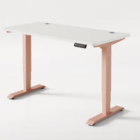 SCHREIBTISCH Elektrisch Höhenverstellbarer HomePro 140x70cm Rosa/Weiß mit Memory-Funktion, Anti-Kollisions Technologie - Pink/Weiß, Holzwerkstoff (70/140/62cm) - Desktronic