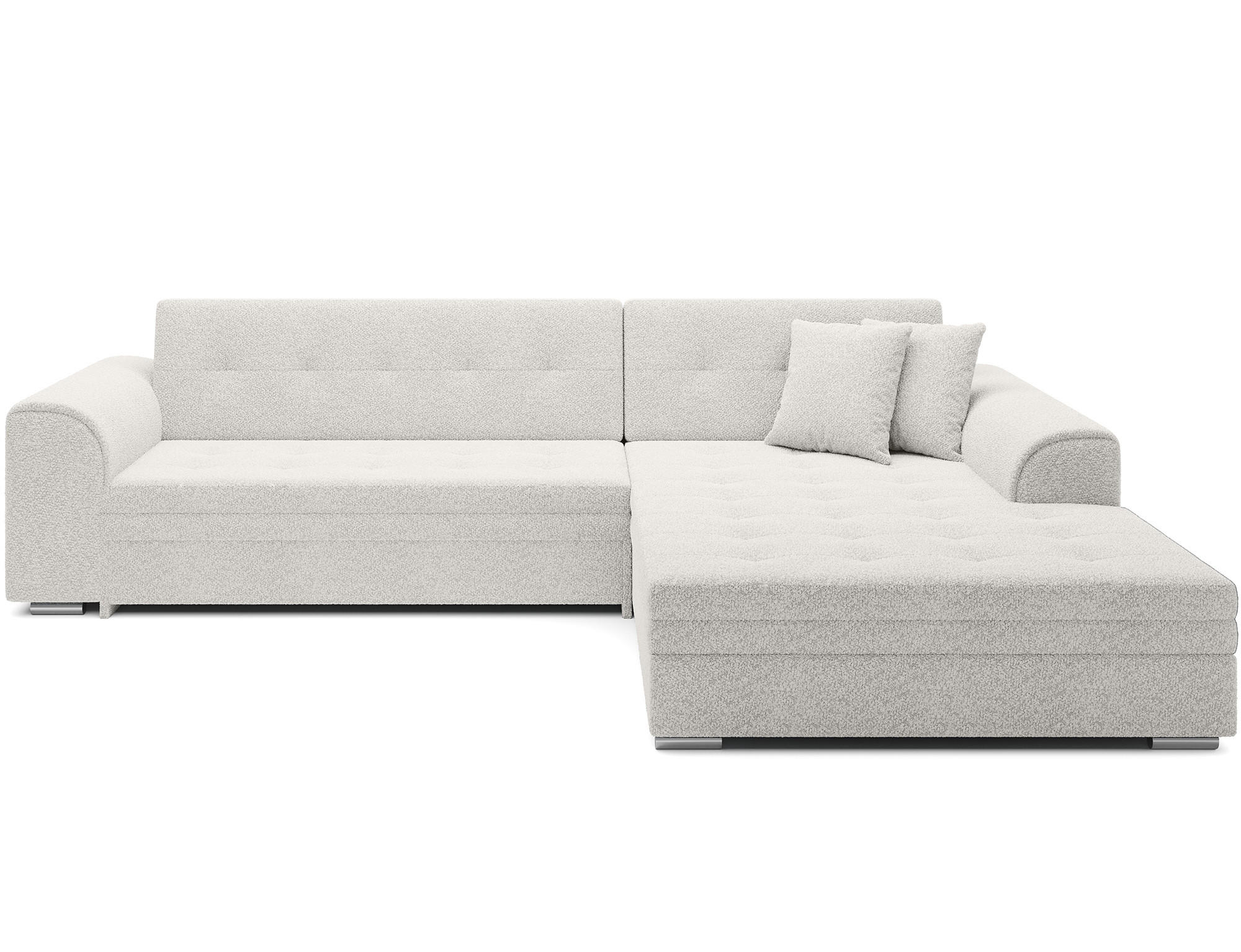 ECKSOFA SORENTO mit Schlaffunktion & Delfin-Mechanismus – Wohnlandschaft in L-Form 296 cm - Weiß, Kunststoff (296/78cm) - Wohnideebilder
