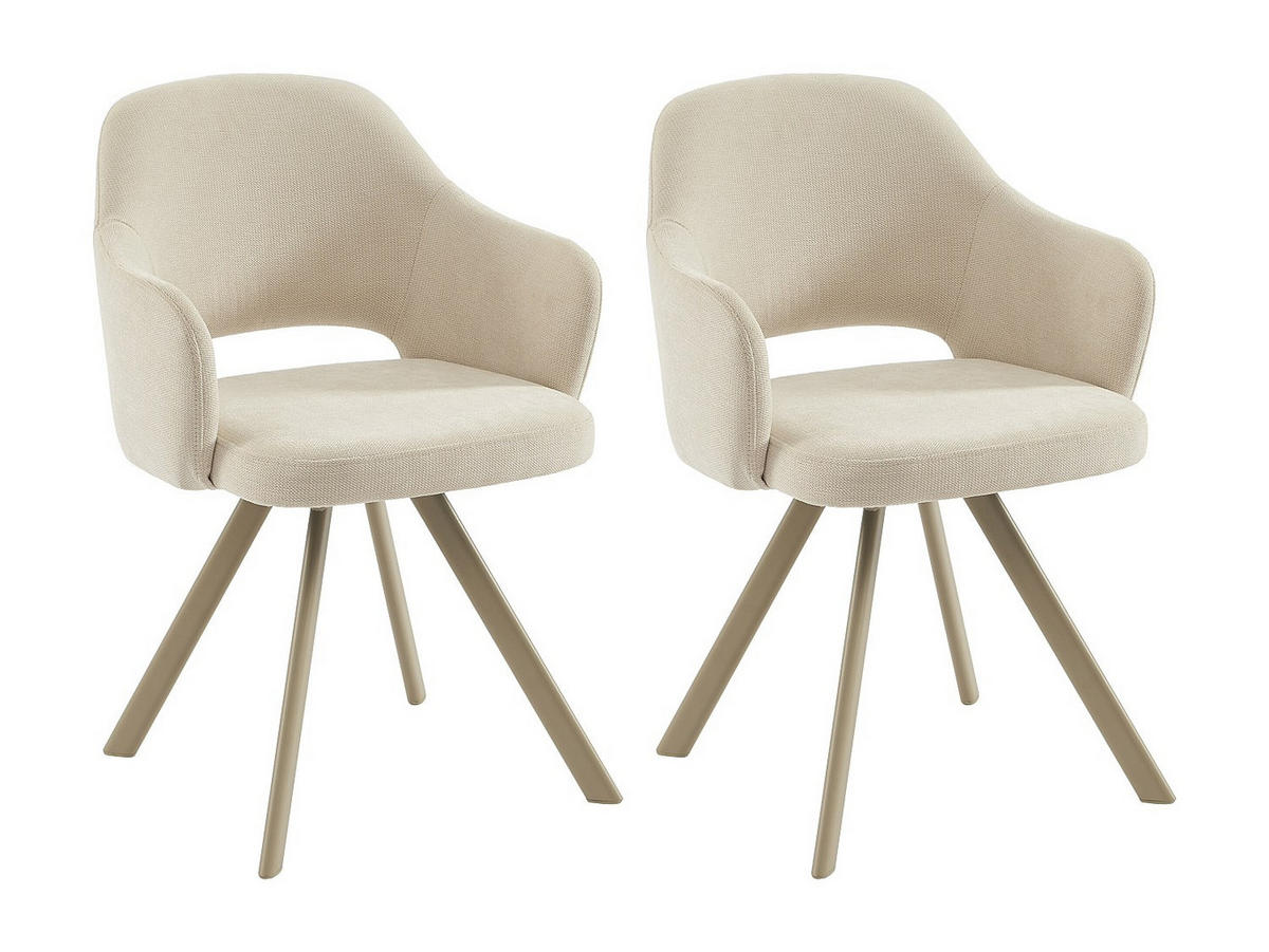 STUHL - 57 cm x 60 cm - Stoff - Cremefarben RASEMA - Creme, Textil (57/82.5/60cm) - Vente-Unique