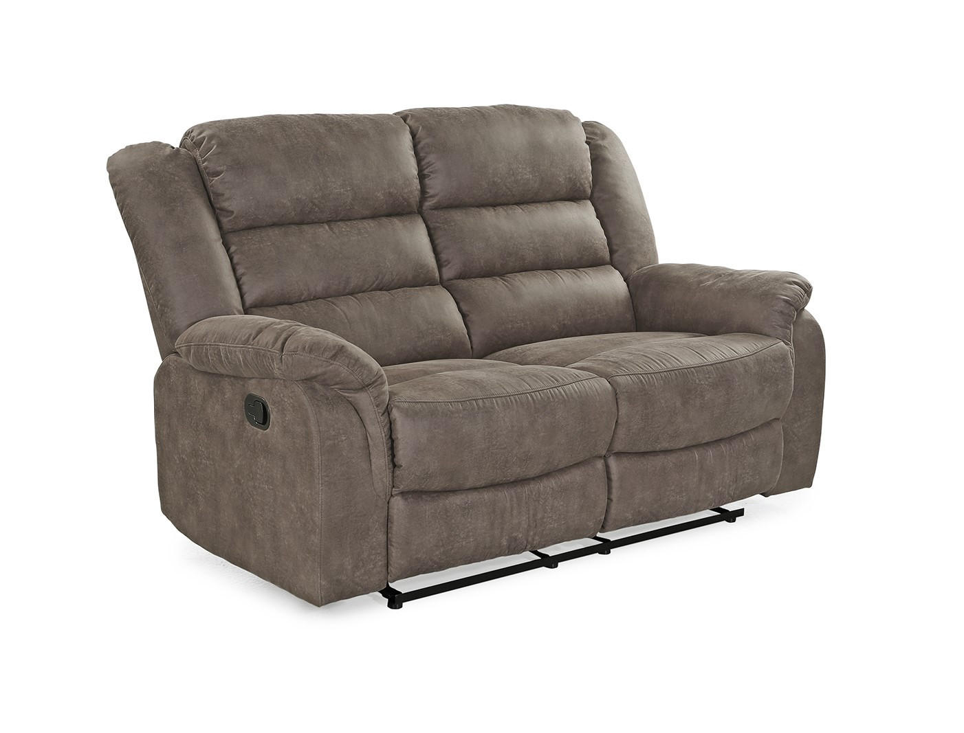 2-SITZER-RELAXSOFA Federkern, Liegefunktion verstellbar durch halbautomatische Relaxfunktion B153/T93/H103 cm, Mikrofaser Vintage Grau Braun / 15133 - Graubraun/Schwarz, Textil (153/103/93cm) - luma-home