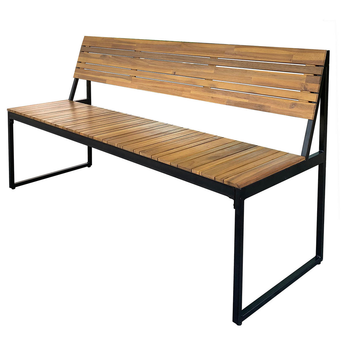 GARTENESSGRUPPE - 3-teilig - Akazie massiv / Stahl - Braun / Schwarz - Schwarz/Akaziefarben, Holz/Metall - home24