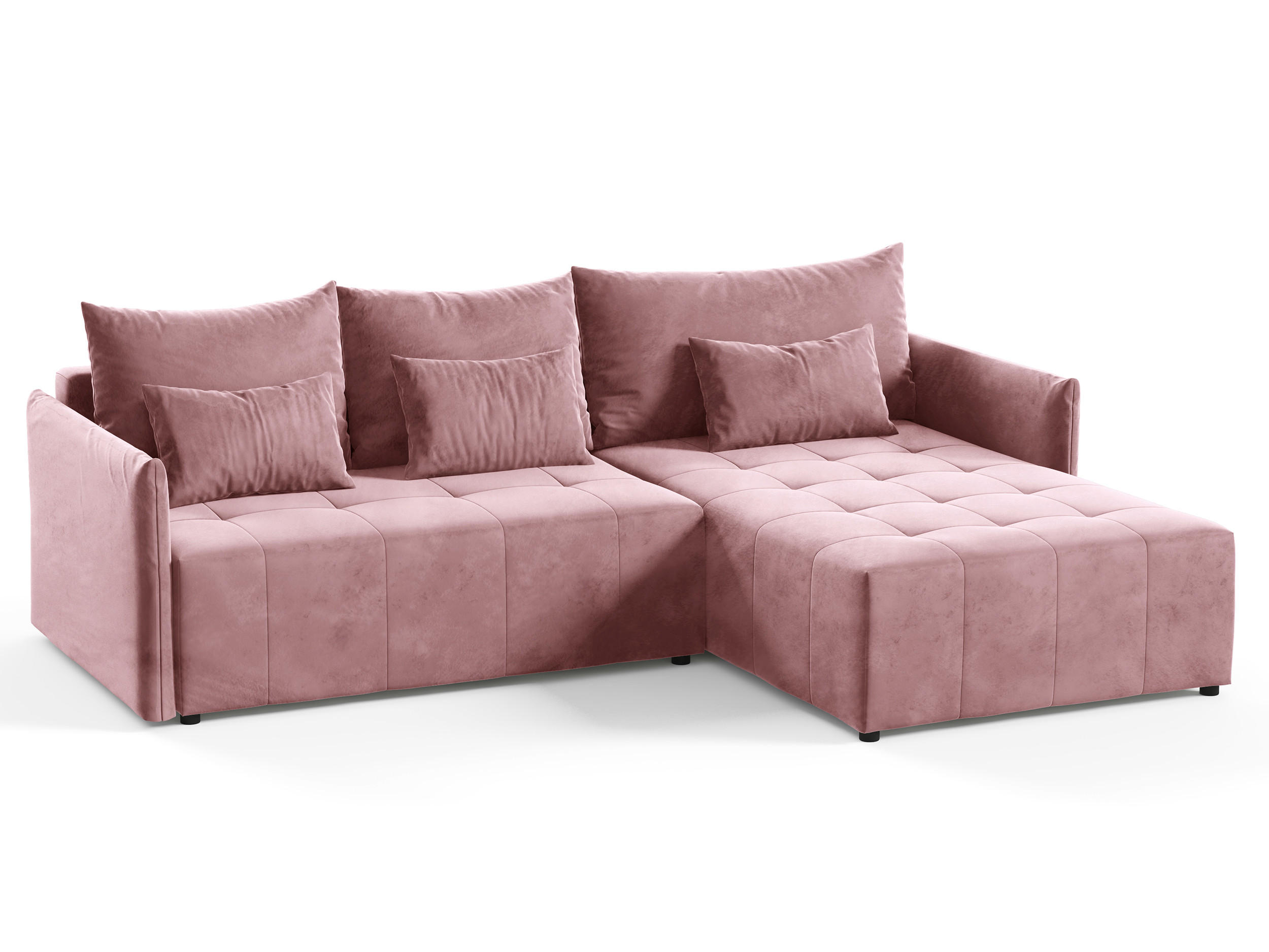 ECKSOFA Leno L - Rosa, Holz/Textil (260/180cm) - Sofnet