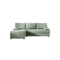 ECKSOFA MOS L Cosmic 16 Links mit Schlaffunktion - Hellgrün, Textil (200/143cm) - Bedante