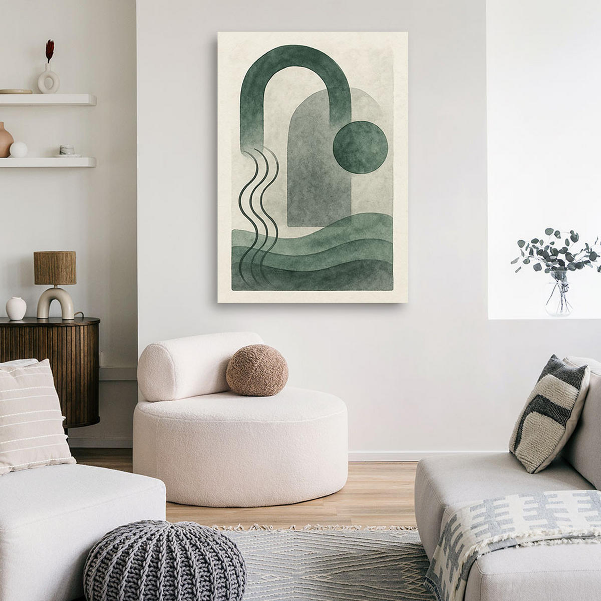 LEINWANDBILD Abstraktion 20x30cm - Grün, Textil (20/30cm) - Feeby