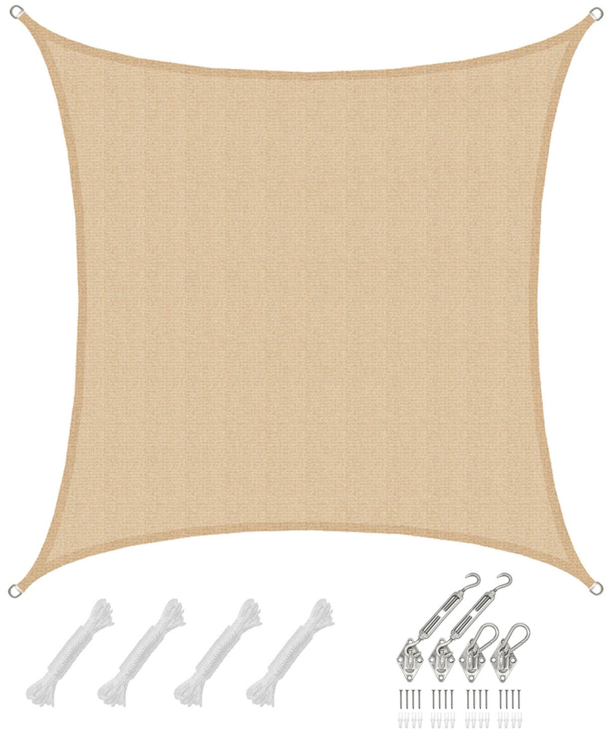 SONNENSEGEL Luftdurchlässig 400 cm Beige - Beige, Kunststoff (400/400cm) - Amanka