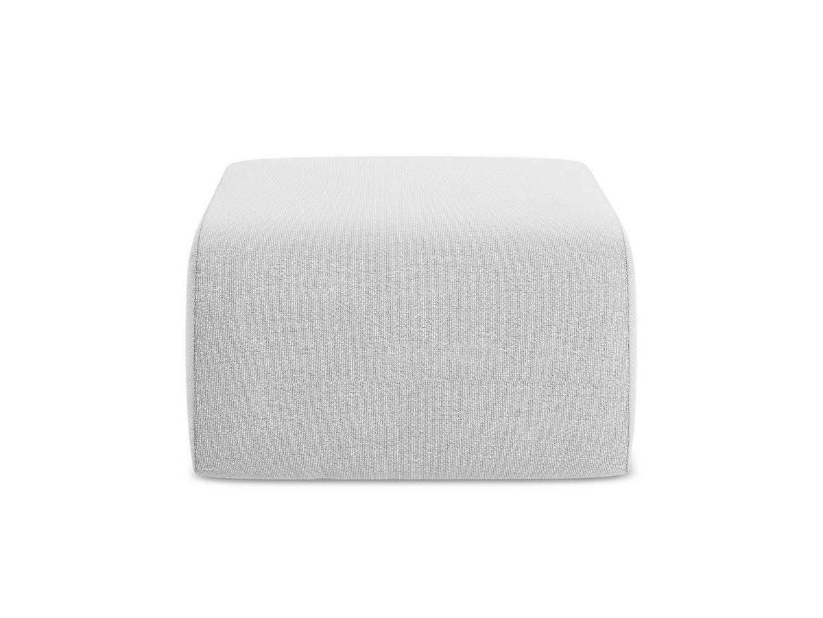 POUF Bouclé Stoff Grau - Silberfarben/Schwarz, Holzwerkstoff/Kunststoff (72/42/94cm) - Makamii