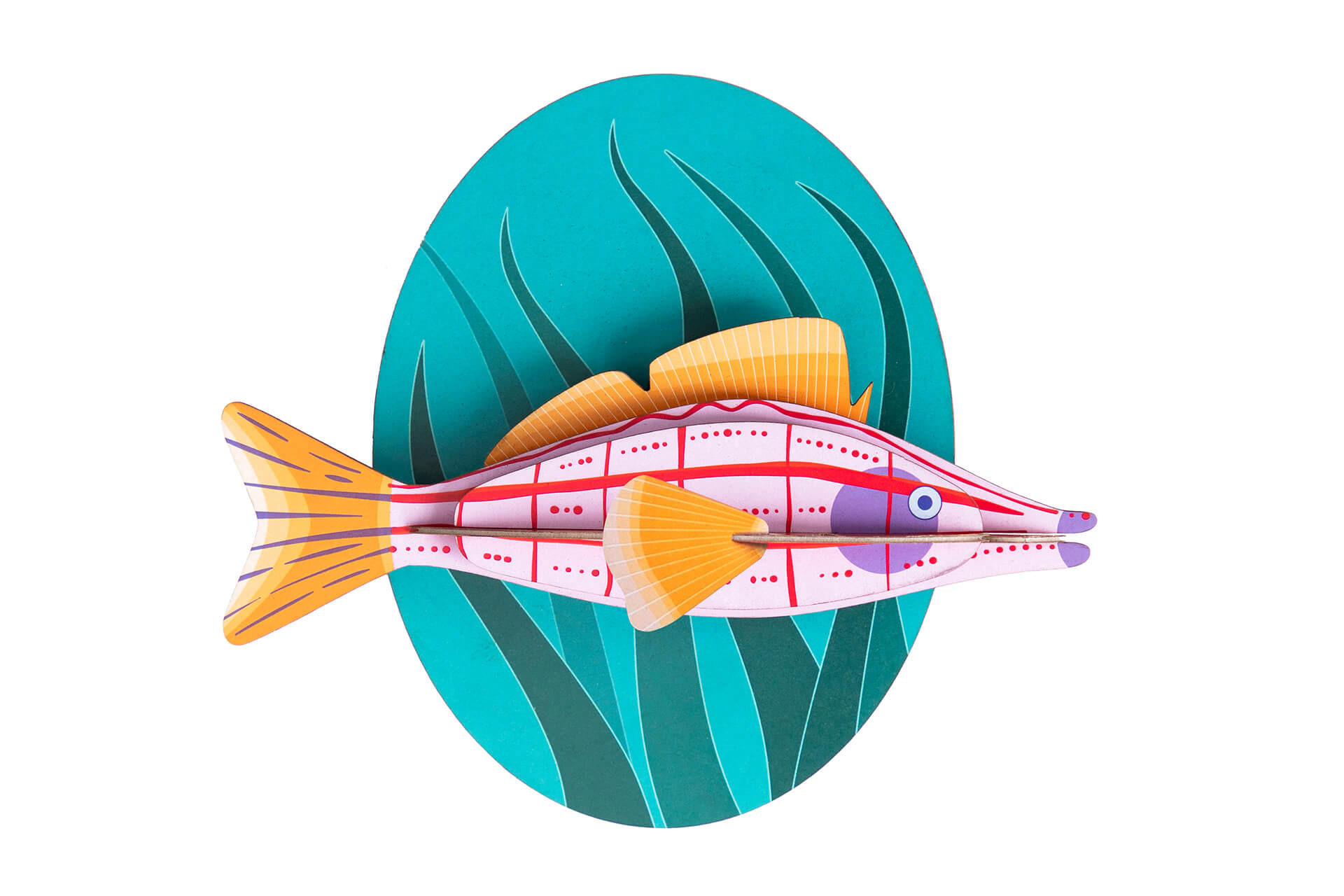 WANDDEKO Langnasen-Falkenfisch 20/4 cm - Multicolor, Wellpappe (20/4/17cm) - KUNSTLOFT